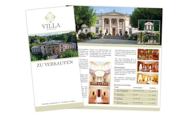 Gestaltung DIN-Lang Flyer - Villa im Park Louisa
