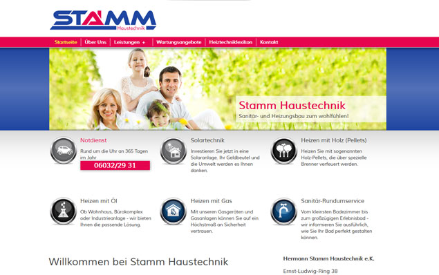 Webseitendesign Hermann Stamm Haustechnik eK
