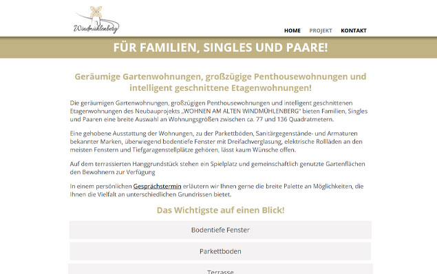 Programmierung Immobilien-Webseite