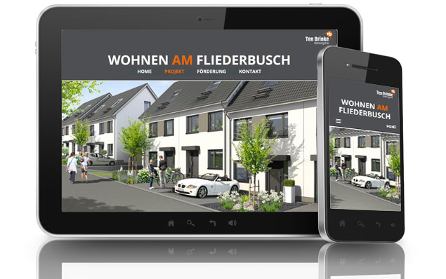 Immobilienwebseite -  Wohnen am Fliederbusch