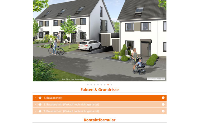 Immobilienwebseite - Neubauvorhaben Wohnen am Fliederbusch